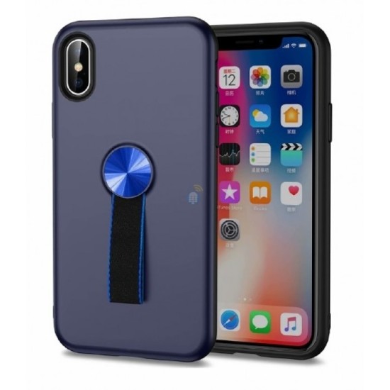 CAPA PARA COM SUPORTE IPHONE XR AZUL